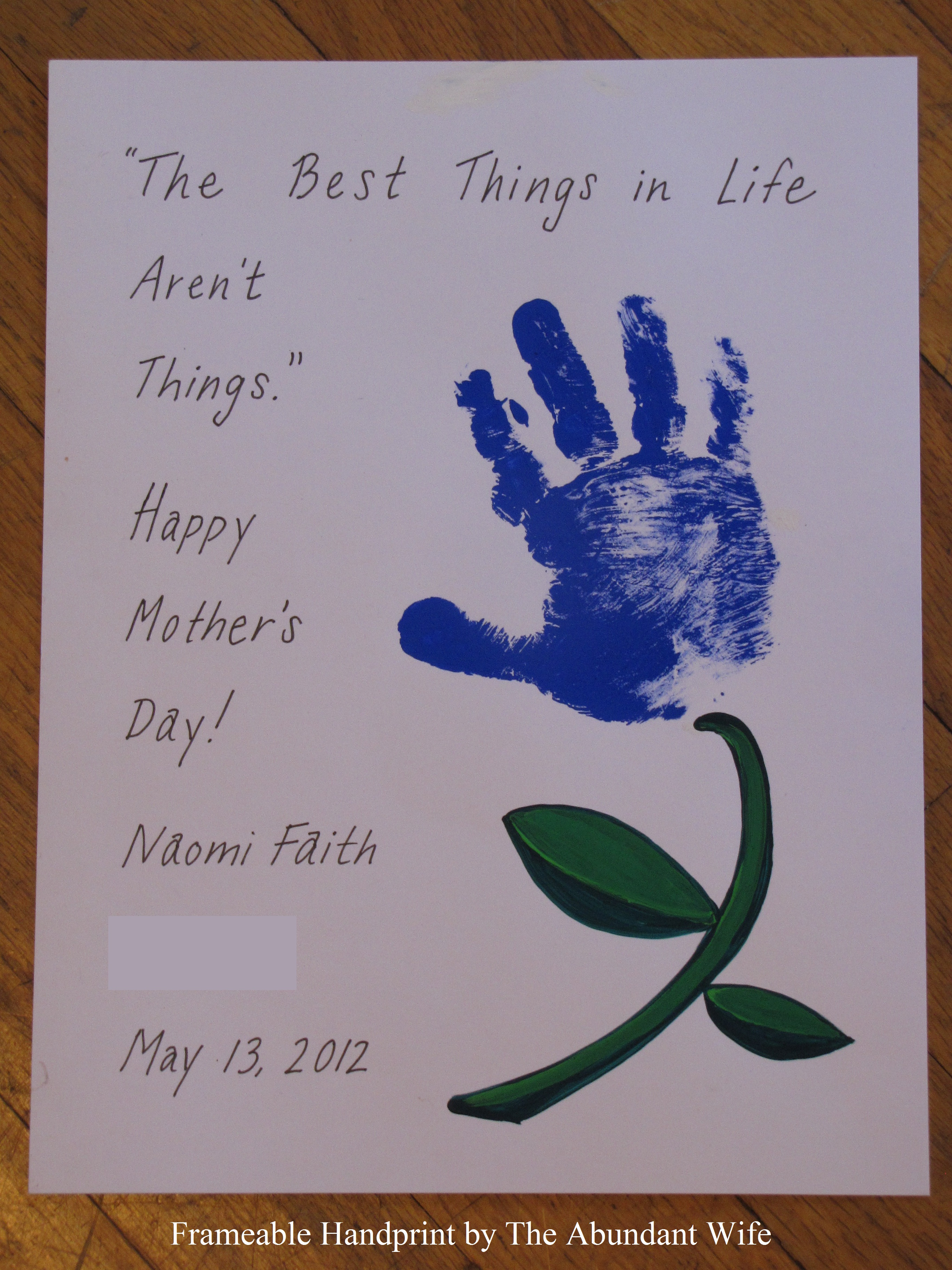 Happy Mother’s Day! DIY Handprint Flowers | The Abundant Wife