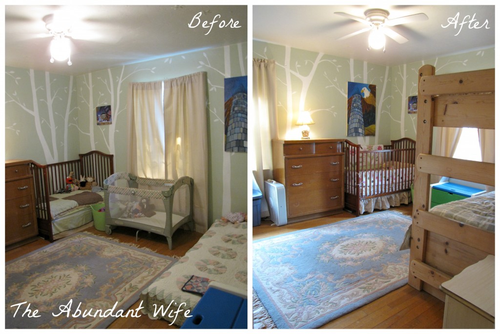 3 Kids in a Bedroom: Before & After New Bunk Beds 1