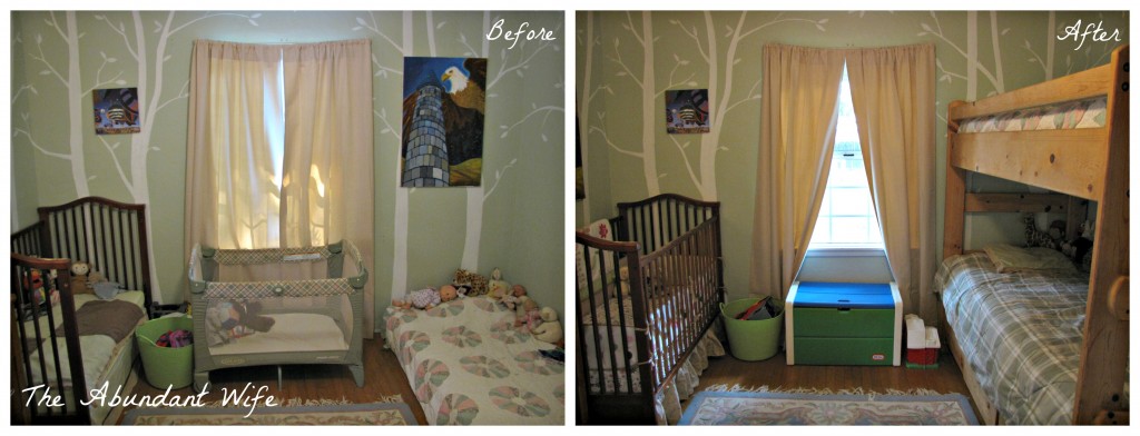 3 Kids in a Bedroom: Before & After New Bunk Beds 4